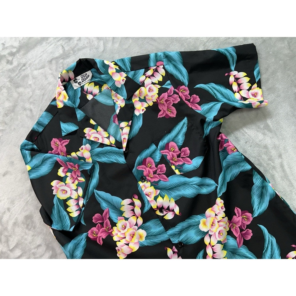 Vintage Original '80s '90s Hilo Hattie Men Large Hawaiian Floral Short Sleeve